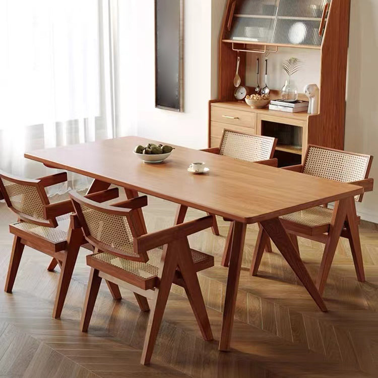 Modern Natural Rectangle Dining Room Table Pine Solid Wood Dinette Table