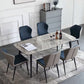 Industrial Stone Rectangle Table Standard Height Dining Table with 4 Legs Gray 70.9"L x 35.4"W x 29.5"H Without Chairs Clearhalo 'Dining Tables & Seating' 'Dining Tables' 'dining_table' 'furn' 'furn_dining_table' 'Furniture' 'Kitchen & Dining Furniture' 5475745