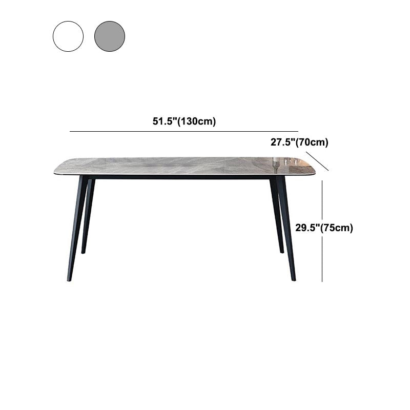 Industrial Stone Rectangle Table Standard Height Dining Table with 4 Legs Clearhalo 'Dining Tables & Seating' 'Dining Tables' 'dining_table' 'furn' 'furn_dining_table' 'Furniture' 'Kitchen & Dining Furniture' 5475757