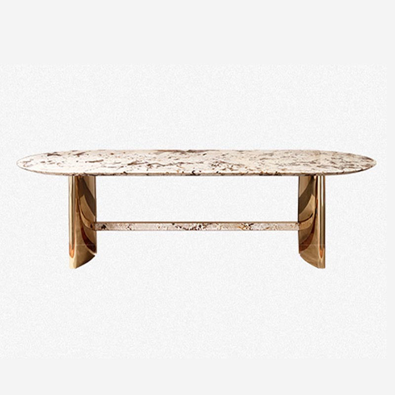 Traditional Luxury Dining Table Marble Oval Dining Table for Home
