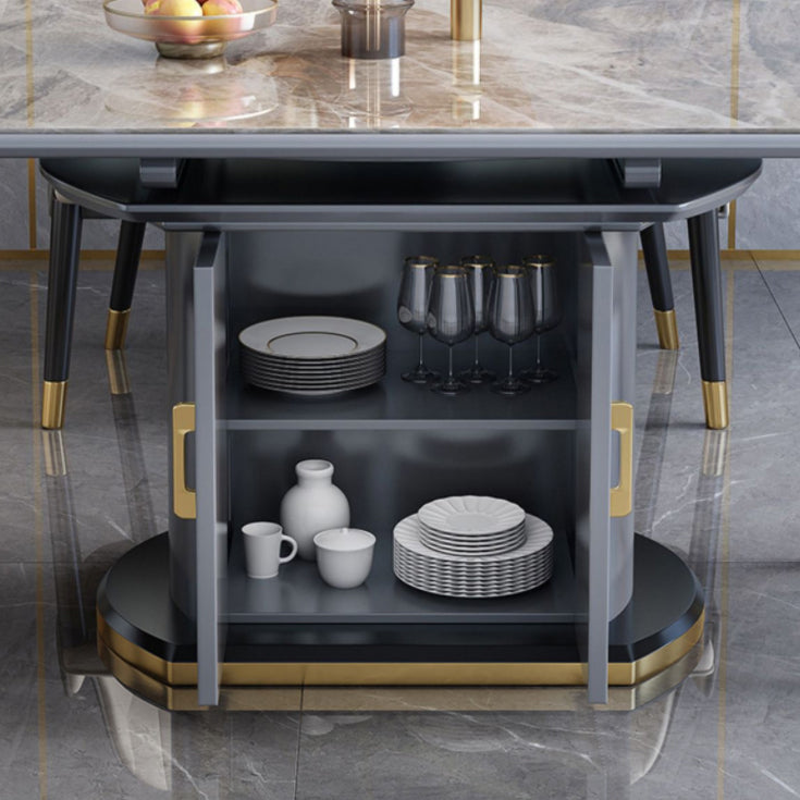 Tavolo da pranzo rotondo in pietra tradizionale tavolo da pranzo estesibile di lusso con base di piedistallo