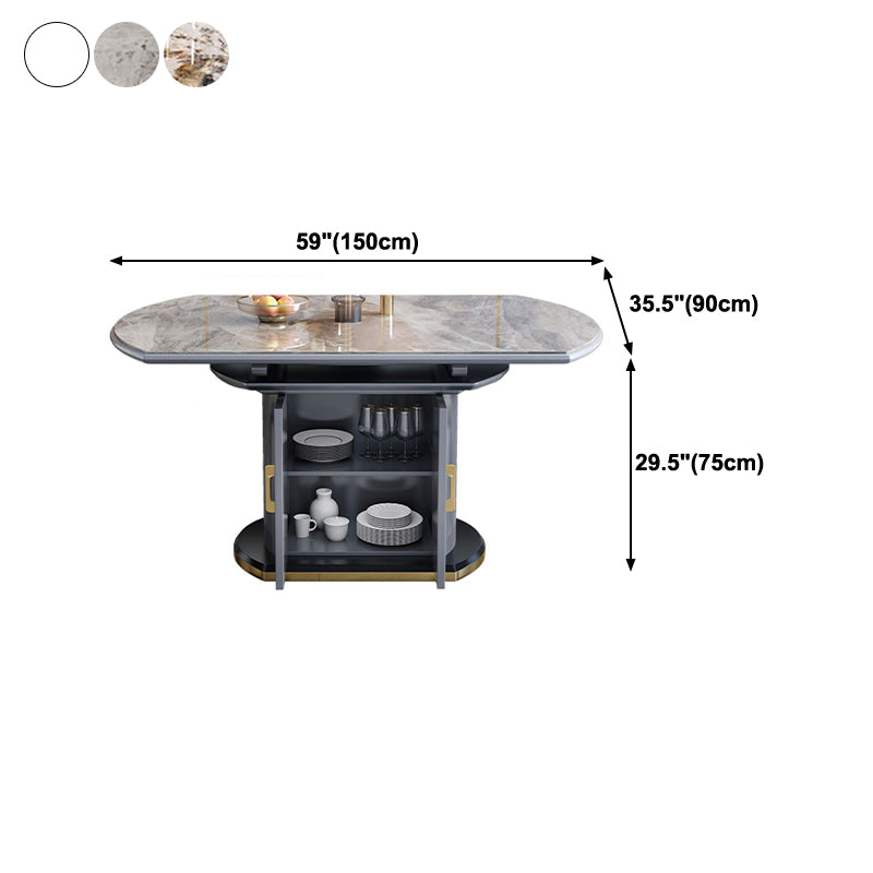 Tavolo da pranzo rotondo in pietra tradizionale tavolo da pranzo estesibile di lusso con base di piedistallo