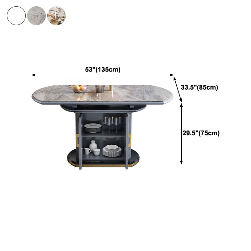 Tavolo da pranzo rotondo in pietra tradizionale tavolo da pranzo estesibile di lusso con base di piedistallo