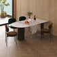 Contemporary Style Dining Table Stone 3-foot Dining Site Table for Home Black White Without Chairs Clearhalo 'Dining Tables & Seating' 'Dining Tables' 'dining_table' 'furn' 'furn_dining_table' 'Furniture' 'Kitchen & Dining Furniture' 5475824