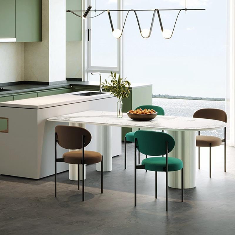 Contemporary Style Dining Table Stone 3-foot Dining Site Table for Home Clearhalo 'Dining Tables & Seating' 'Dining Tables' 'dining_table' 'furn' 'furn_dining_table' 'Furniture' 'Kitchen & Dining Furniture' 5475833