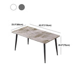 Rectangle Stone Industrial Table Standard Height Dining Table with 4 Legs Clearhalo 'Dining Tables & Seating' 'Dining Tables' 'dining_table' 'furn' 'furn_dining_table' 'Furniture' 'Kitchen & Dining Furniture' 5475871