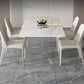 Stone Top Dining Table Modern Rectangle Dining Table with Sled Base