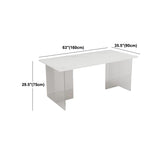 Stone Top Dining Table Modern Rectangle Dining Table with Sled Base