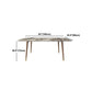 Stone Top Dining Table Mid-Century Modern Dining Table with 4 Wood Legs