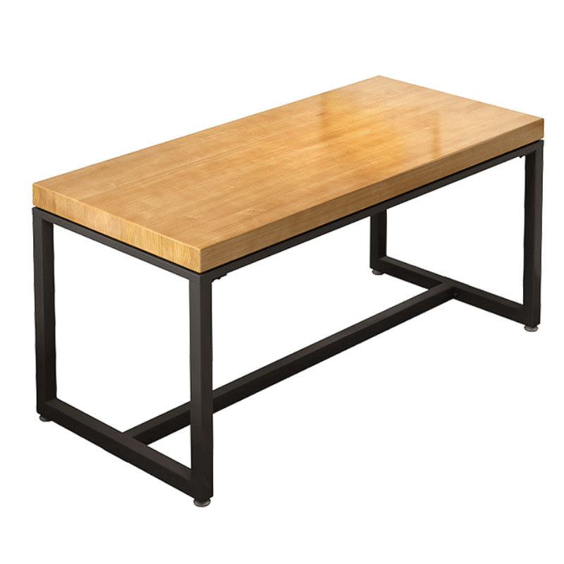 Pine Wood Top Dining Table Industrial Rectangle Table with Trestle Base Without Chairs Clearhalo 'Dining Tables & Seating' 'Dining Tables' 'dining_table' 'furn' 'furn_dining_table' 'Furniture' 'Kitchen & Dining Furniture' 5476012