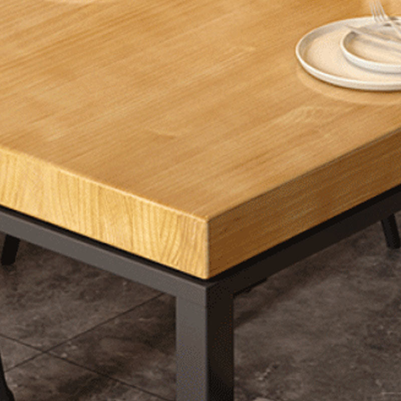 Pine Wood Top Dining Table Industrial Rectangle Table with Trestle Base Clearhalo 'Dining Tables & Seating' 'Dining Tables' 'dining_table' 'furn' 'furn_dining_table' 'Furniture' 'Kitchen & Dining Furniture' 5476013