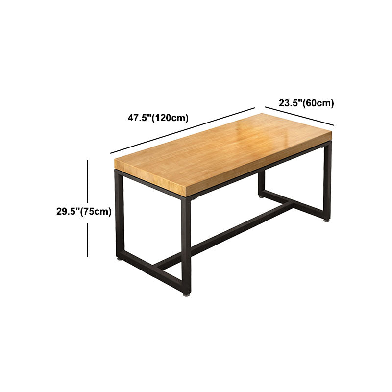 Pine Wood Top Dining Table Industrial Rectangle Table with Trestle Base Clearhalo 'Dining Tables & Seating' 'Dining Tables' 'dining_table' 'furn' 'furn_dining_table' 'Furniture' 'Kitchen & Dining Furniture' 5476018