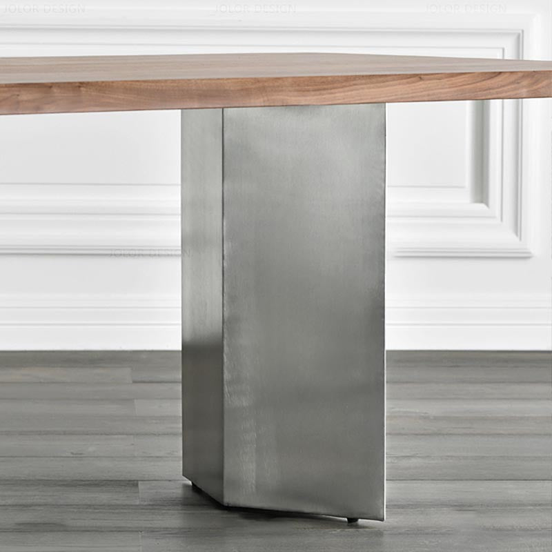 Rectangle Dining Room Table Industrial Kitchen Desk with Double Pedestal Clearhalo 'Dining Tables & Seating' 'Dining Tables' 'dining_table' 'furn' 'furn_dining_table' 'Furniture' 'Kitchen & Dining Furniture' 5476026