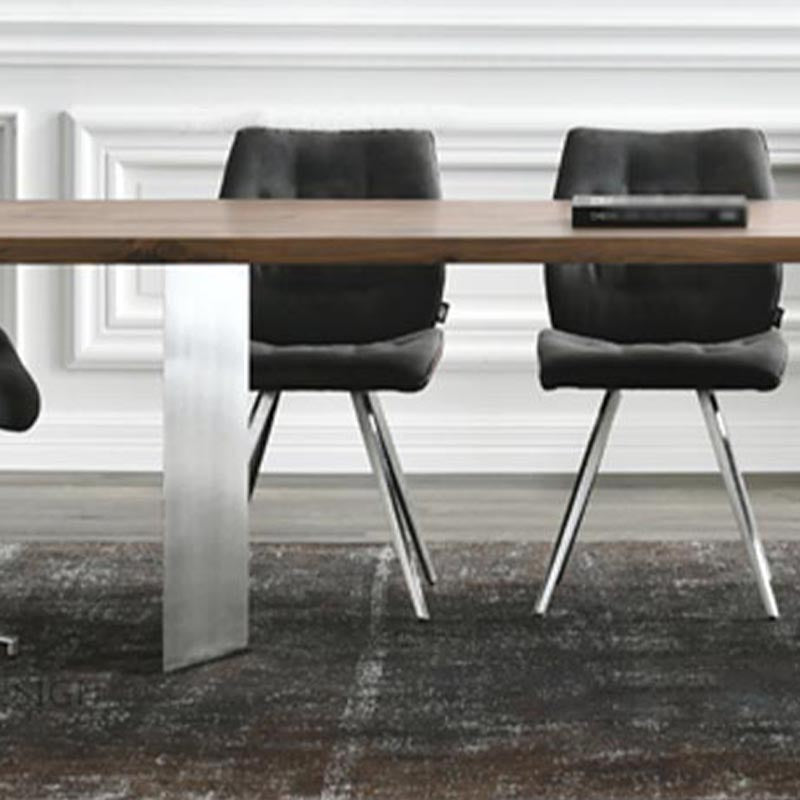 Rectangle Dining Room Table Industrial Kitchen Desk with Double Pedestal Clearhalo 'Dining Tables & Seating' 'Dining Tables' 'dining_table' 'furn' 'furn_dining_table' 'Furniture' 'Kitchen & Dining Furniture' 5476028