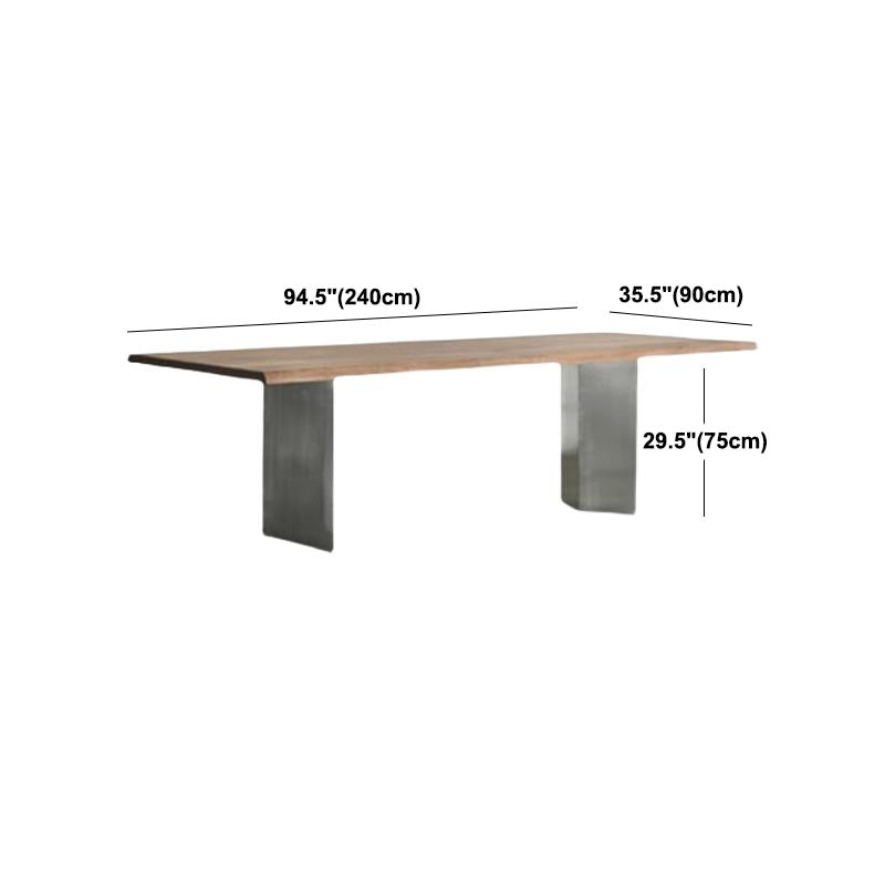 Rectangle Dining Room Table Industrial Kitchen Desk with Double Pedestal Clearhalo 'Dining Tables & Seating' 'Dining Tables' 'dining_table' 'furn' 'furn_dining_table' 'Furniture' 'Kitchen & Dining Furniture' 5476038