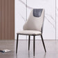 Contemporary Faux Leather Dining Chair Armless Metal Side Chair for Home Use