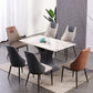 Contemporary Faux Leather Dining Chair Armless Metal Side Chair for Home Use