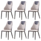 Contemporary Faux Leather Dining Chair Armless Metal Side Chair for Home Use