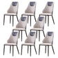 Contemporary Faux Leather Dining Chair Armless Metal Side Chair for Home Use