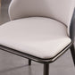 Contemporary Faux Leather Dining Chair Armless Metal Side Chair for Home Use