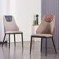 Contemporary Faux Leather Dining Chair Armless Metal Side Chair for Home Use