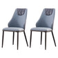 Contemporary Faux Leather Dining Chair Armless Metal Side Chair for Home Use