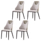 Contemporary Faux Leather Dining Chair Armless Metal Side Chair for Home Use