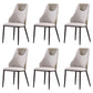 Contemporary Faux Leather Dining Chair Armless Metal Side Chair for Home Use