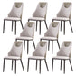 Contemporary Faux Leather Dining Chair Armless Metal Side Chair for Home Use