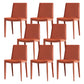 Contemporary Leather Dining Chair Armless Metal Side Chair for Home Use