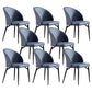 Modern Style Faux Leather Dining Chair Armless Metal Side Chair for Home Use