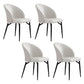 Modern Style Faux Leather Dining Chair Armless Metal Side Chair for Home Use