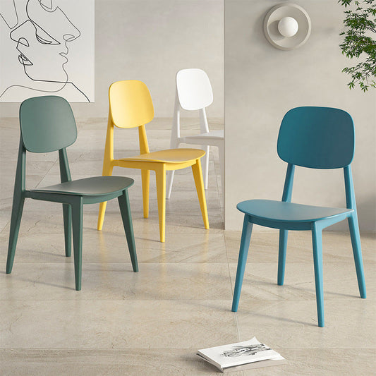 Modern Plastic Chair Open Back Dining Side Furniture in Matte Finish for Kitchen