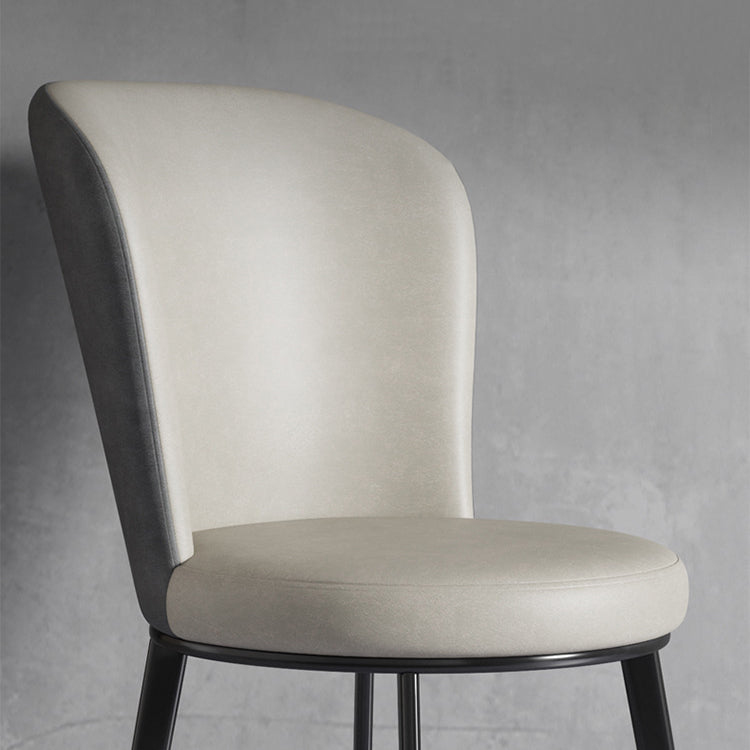 Sedia da pranzo in pelle finta contemporanea sedia parsons in finitura opaca per brasserie