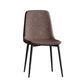 Modern Style Metal Dining Chair Armless PU Leather Side Chair for Home Use