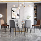Modern Style Metal Dining Chair Armless PU Leather Side Chair for Home Use