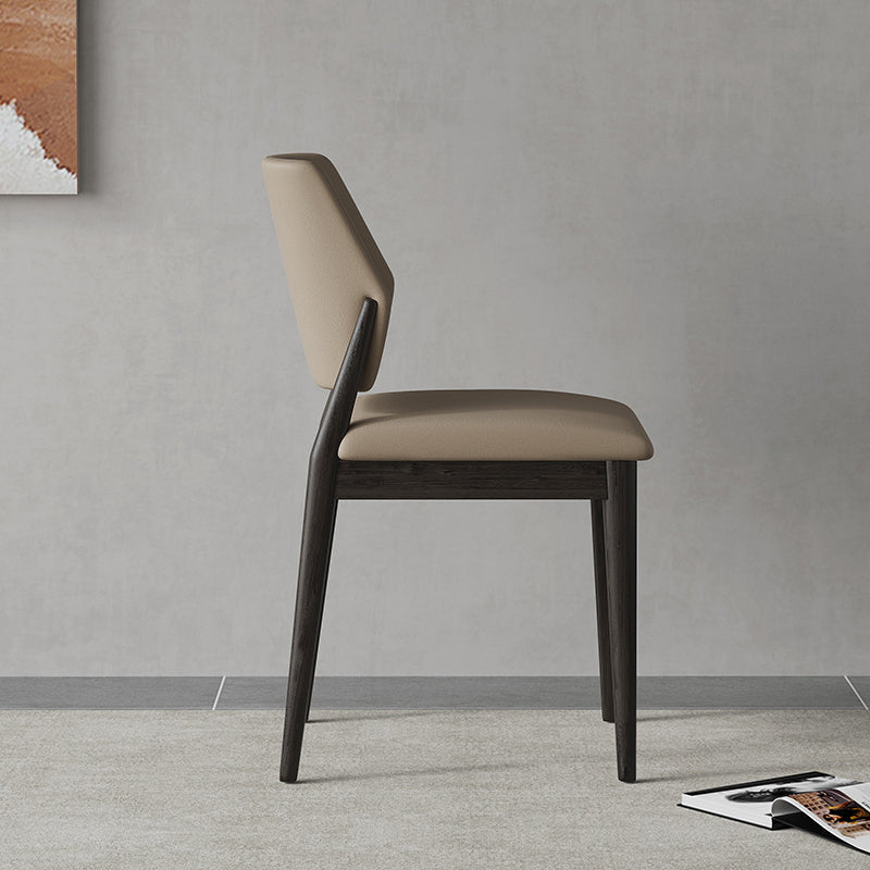 屋内のマット仕上げの現代的なフェイクレザーオープンバックダイニングサイド家具