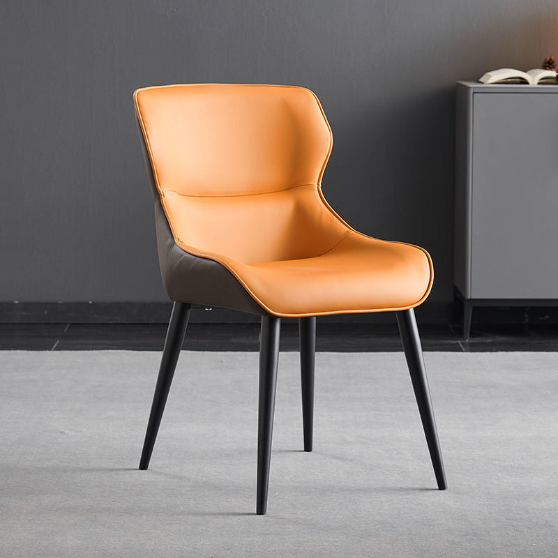 Modern Faux Leather Dining Side Chairs Wingback Side Arm Chair for Restaurant Use