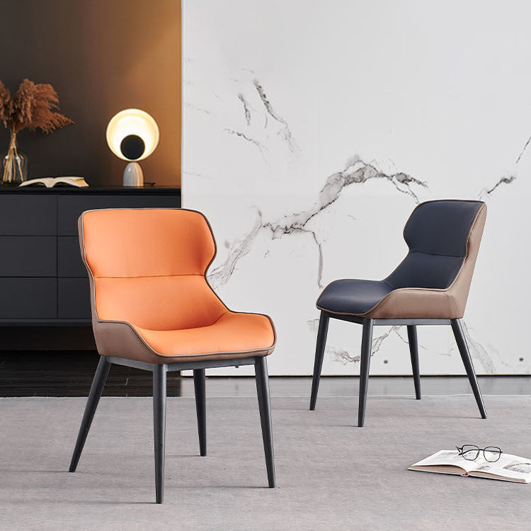 Modern Faux Leather Dining Side Chairs Wingback Side Arm Chair for Restaurant Use