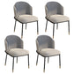 Glam Style Linen Dining Armless Chair Metal Dining Chairs for Restaurant Use