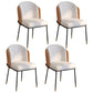 Glam Style Linen Dining Armless Chair Metal Dining Chairs for Restaurant Use