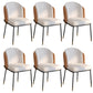 Glam Style Linen Dining Armless Chair Metal Dining Chairs for Restaurant Use