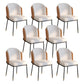 Glam Style Linen Dining Armless Chair Metal Dining Chairs for Restaurant Use