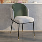 Glam Style Linen Dining Armless Chair Metal Dining Chairs for Restaurant Use