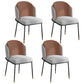 Glam Style Linen Dining Armless Chair Metal Dining Chairs for Restaurant Use