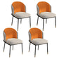 Glam Style Linen Dining Armless Chair Metal Dining Chairs for Restaurant Use