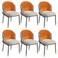 Glam Style Linen Dining Armless Chair Metal Dining Chairs for Restaurant Use
