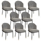 Glam Style Linen Dining Armless Chair Metal Dining Chairs for Restaurant Use