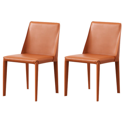 Modern Style Leather Dining Chair Armless Metal Side Chair for Home Use