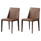 Modern Style Leather Dining Chair Armless Metal Side Chair for Home Use